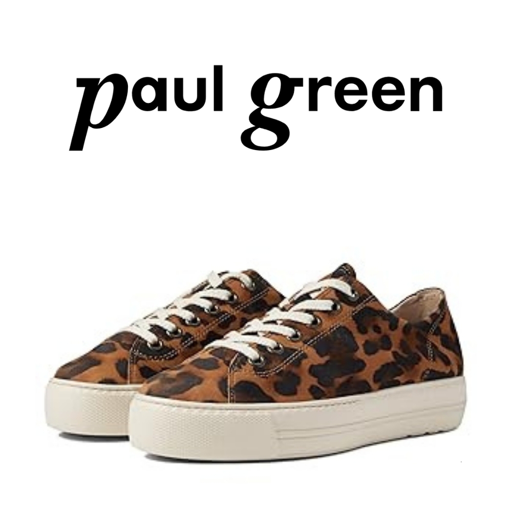 Paul Green Womens Bixby Sneaker Leopard White Combo at 4.5 (US Women's Size 7) M - Picture 2 of 5